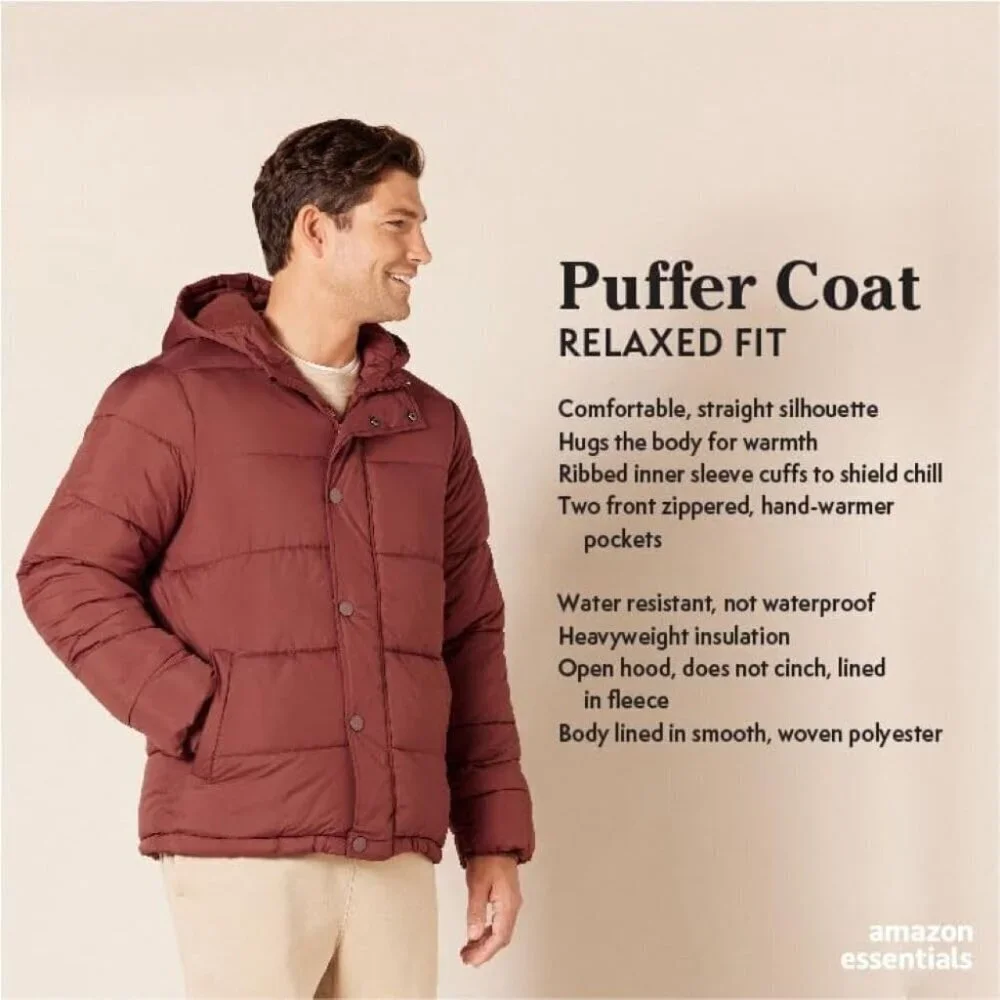 Mens Heavyweight Hooded Puffer Coat